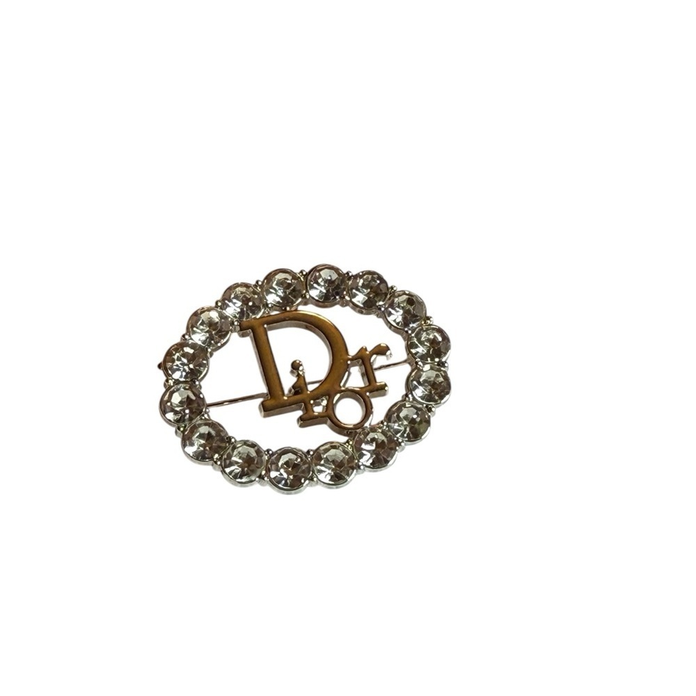 Dior Silver Lettering with Silver Crystal Brooch - Picture 2 of 3